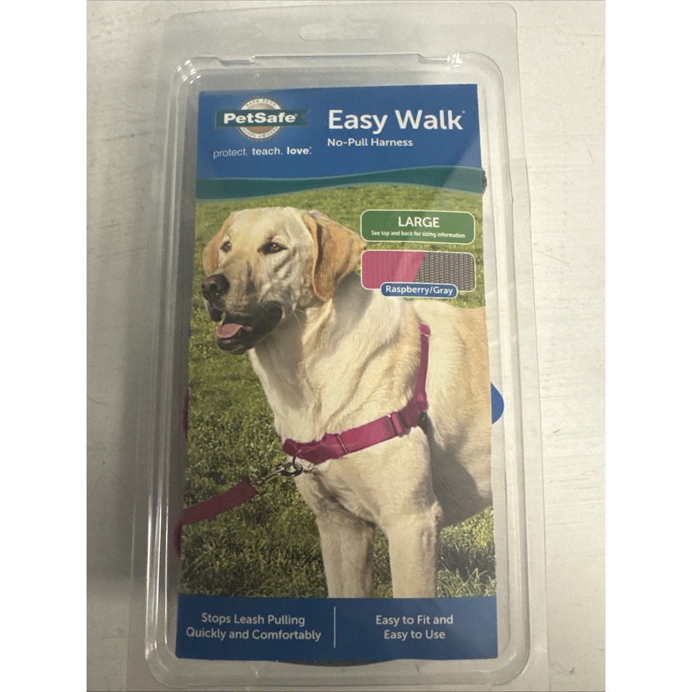 PetSafe Easy Walk No-Pull Walking‎ Harness Raspberry / Gray Size Large Dog Pet - Picture 2 of 5